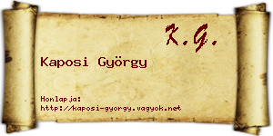 Kaposi György névjegykártya