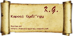Kaposi György névjegykártya